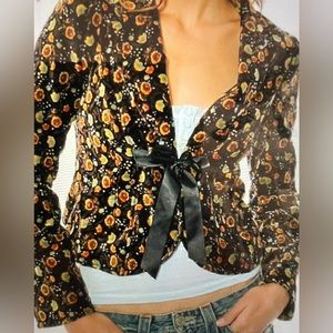 Free people unique floral velvet blazer